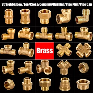 1/2"Brass Reducing Tee/Elbow/Straight/Cross Fitting MIP & FIP Water Pipe Adapter - Picture 1 of 33