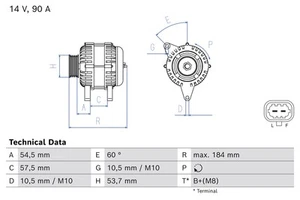 Alternator fits VAUXHALL ADAM 1.2 13 to 19 Bosch 1202120 13500582 13579663 New - Picture 1 of 1