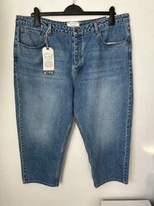 Fat Face Sutton Straight Crop Jeans Blue Denim Button Fly Uk 20 Short NWTs - Picture 1 of 9