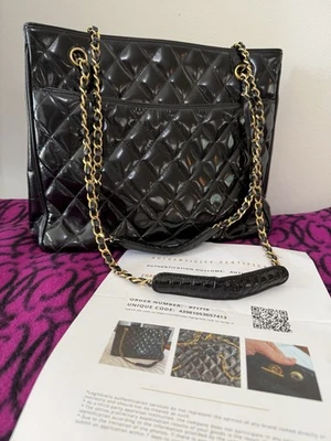 CHANEL Vintage Quilted Patent Leather Authentic - Image 1 of 4