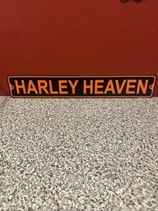 Dünnes Metall Straßenschild Harley Heaven Biker Höhle Bar Dekor Harley Davidson SH6 - Bild 1 von 3