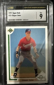 1991 Upper Deck #55 Chipper Jones - CSG/CGC 9 - HOF - Picture 1 of 2