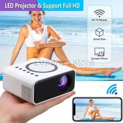 1080p LED Pocket Mini Projector –Ultra-Portable Home-Cinema Movie Player Full HD - Image 1 of 4