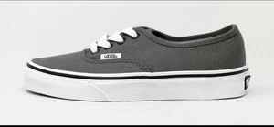 VANS Authentic Pewter Gray Canvas Women Size 5.5 Girls Boys Skateboard Sneakers - Picture 1 of 6