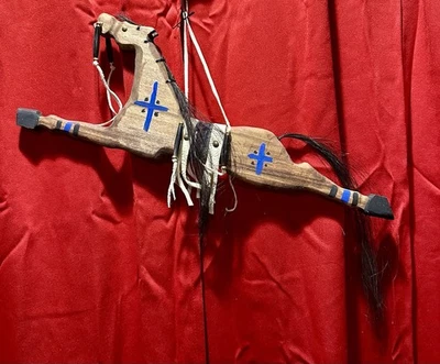 美洲原住民 ~ 康教 ~ 雕马 ~ 舞蹈棒 ~ 头部 ~ 着色 ~ 黄铜 ~ 拉科塔 — 第 1/2 张图片