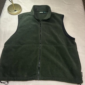 Gander Mountain Mens Vest XL Green Fleece Full Zip Jacket Outdoor Gorpcore - Picture 1 of 5
