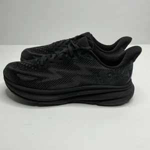Hoka One One Clifton 9 Women's 8.5 B Running Shoes Sneaker Triple Black - Picture 1 of 11