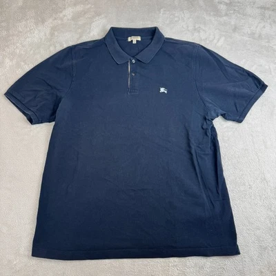 Burberry Polo Shirt Mens 2XL Blue Preowned Short Sleeve Classic Fit Comfy Y2K - Image 1 of 4