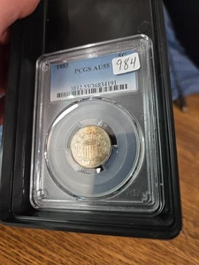 1882 Schild Nickel.  In PCGS Halter.  AU 55 - Bild 1 von 2