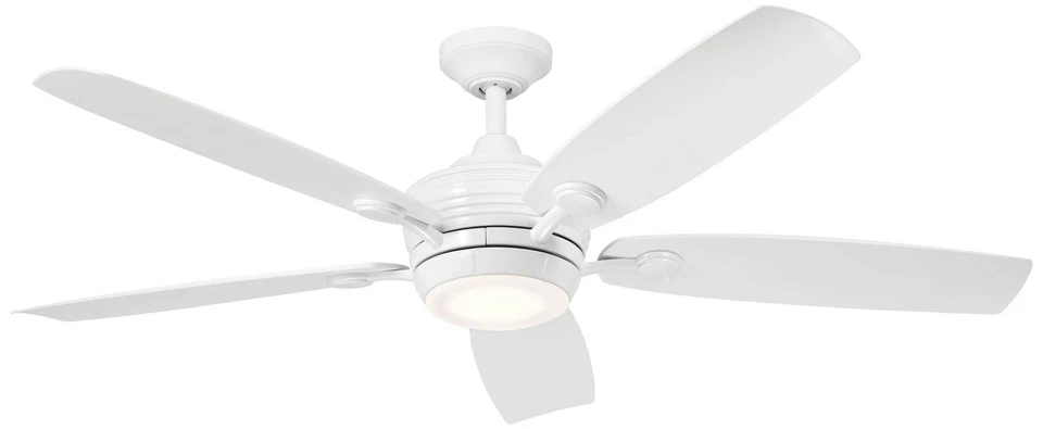 56" Kichler Tranquil Weather+ White LED Wet Ceiling Fan with Remote - Image 1 of 1