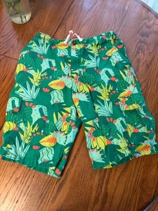 Boden Boys 14 Green Cactus Print Cargo Shorts - Picture 1 of 5
