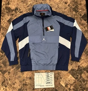 2018 NIKE AIR JORDAN BLUE PULL OVER JACKET CD5455-427 MENS SIZE LARGE NEW NWT - Picture 1 of 11