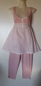 O'MOI PYJAMA ENSEMBLE HAUT+ PANTACOURT FR36/38, EU34/36, US S ROSE/SAUMON - Picture 1 of 10