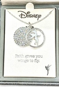Disney Tinkerbell Fairy Charm Necklace New Damaged Box - Picture 1 of 4