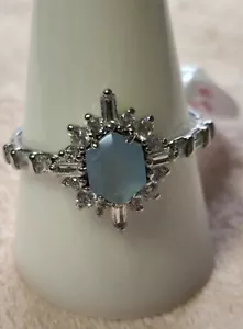 Bomb Party RBP5941 Size 11 'Obsessed With Her ' Lab Created Baby Blue Quartz ๐ - Picture 1 of 6