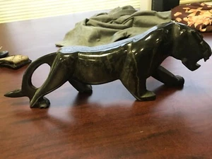 Panther Leopard Cougar Big Cat jarguar Marble Statue Collector Decor - Picture 1 of 2