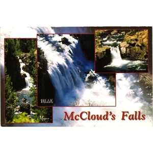 McClouds Falls Scenic Postcard Featuring Upper Middle Lower Falls - Picture 1 of 2
