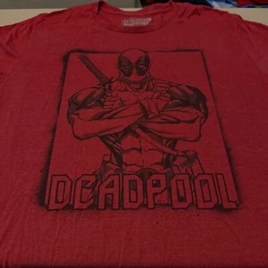 Deadpool Mens T Shirt Sz 2XL Red Marvel Comics - Picture 1 of 13