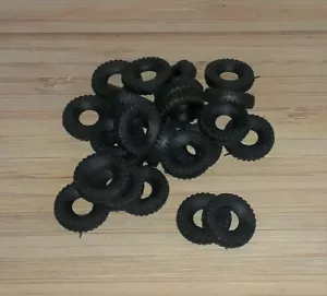 Trade Pack 25 Dinky Supertoy Black Square Tyres 20mm O/D Reproduction Racing Car - Picture 1 of 2