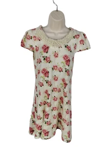 WOMENS BOOHOO UK12 CREAM MIX FLORAL BEADED CAP SLEEVE STRETCHY MIDI ALINE DRESS - Picture 1 of 5