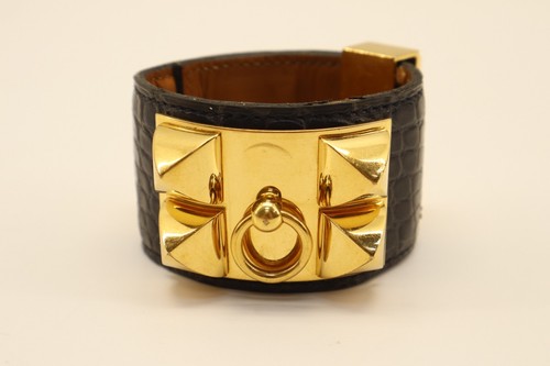 HERMÈS Bracciale Hermes Paris Croc in rilievo collier de chien 8 pollici