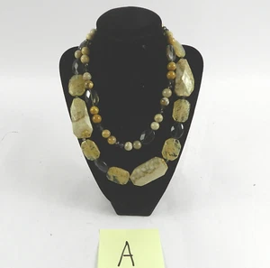 BARSE Chunky Beige Tan Brown Copper Cream Agates Faceted Beads Necklace 9" D132 - Picture 1 of 7