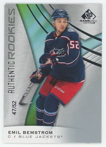 2019-20 Upper Deck SP Game Used Authentic Rookies Emil Bemstrom 47/52 - Picture 1 of 3