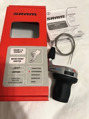 SRAM 7.0  3 Speed Shorty Front MicroTwist Shifter Left Handed Shorty Mountain - Image 1 of 4