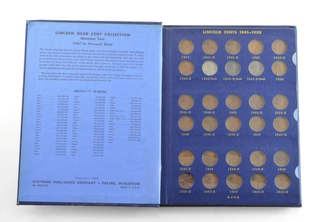 COMPLETE 1941-58 Lincoln Wheat Cent Set - Inc. Steel Cents - NICE Album Cover