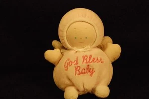 "Gund God Bless Baby Girl Rosa Ángel Peluche Sonajero Relleno Amoroso 4" - Imagen 1 de 3
