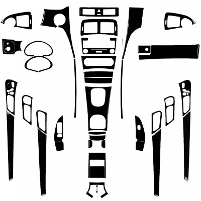 Kits de piano preto brilhante 50 peças acabamento interior completo para Benz Classe C W203 2005-2007 - Imagem 1 de 4