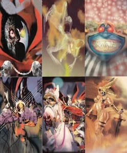 SPAWN WIDEVISION 1995 WILDSTORM SET COMPLETO DI SCHEDE CON INSERTO DIPINTO DA P1 A P12 - Foto 1 di 2