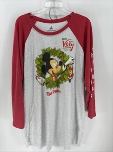 Disney 2018 Mickey's Very Merry Christmas Party & T Shirt Sz XXL Red Soft - Picture 1 of 5