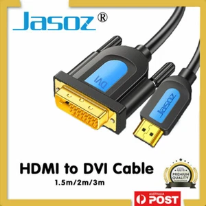JASOZ HDMI to DVI 24+1 Pin Male Cable LCD Monitor PC Adapter Lead PlasmaTV AU - Picture 1 of 14