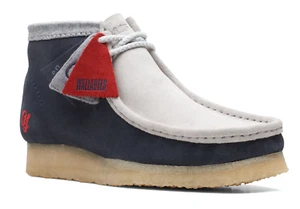CLARKS ORIGINALS Wallabee Boot Boots Navy/Grey New - Picture 1 of 7