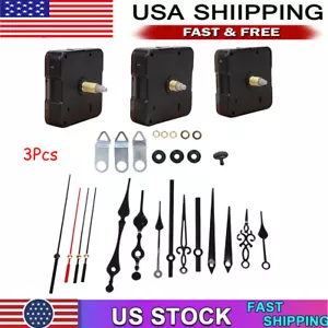 3pc DIY Wall Quartz Clock Movement Mechanism Replacement Repair Kit Tool Parts - Picture 1 of 8
