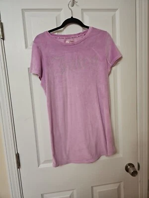 JUICY COUTURE SLEEPWEAR SZ M PURPLE NIGHTGOWN SILVER LOGO SHORT SLEEVES  Foto 1 de 4