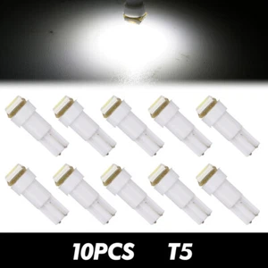10x T5 70 74 37 White LED Bulbs Instrument Panel Parking Brake Indicator Light - Foto 1 di 10