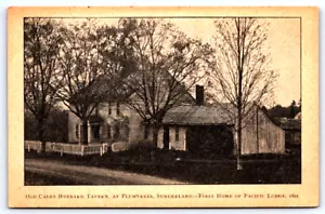Cartolina Indivisa Retro Loggia Massonica Vecchia Taverna Caleb Hubbard Sunderland MA - Foto 1 di 2