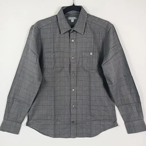 NWT Ash & Erie Men's Charcoal Plaid Flannel Button Up Shirt Sz S Retail $88 - Picture 1 of 7