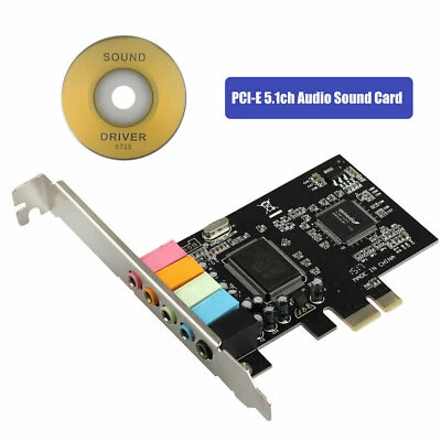PCI-E Express 5.1-Kanal CMI8738 4/6-Kanal-PCIE-Audio-Soundkarte mit Treiber EN - Bild 1 von 4