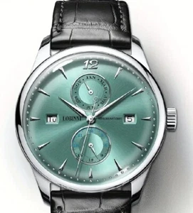 New LOBINNI Men's Watch Automatic Mechanical Simple Watch - Silver Green - Picture 1 of 9