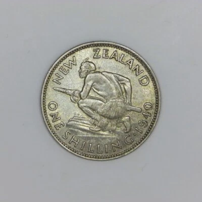 1940 New Zealand One Shilling Silver LOW MINTAGE #H07 - Image 1 of 2