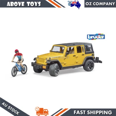 Bruder 1:16 Openable Door Jeep Wrangler Rubicon Unltmd 1 Mountain Bike + Cyclist - Image 1 of 4