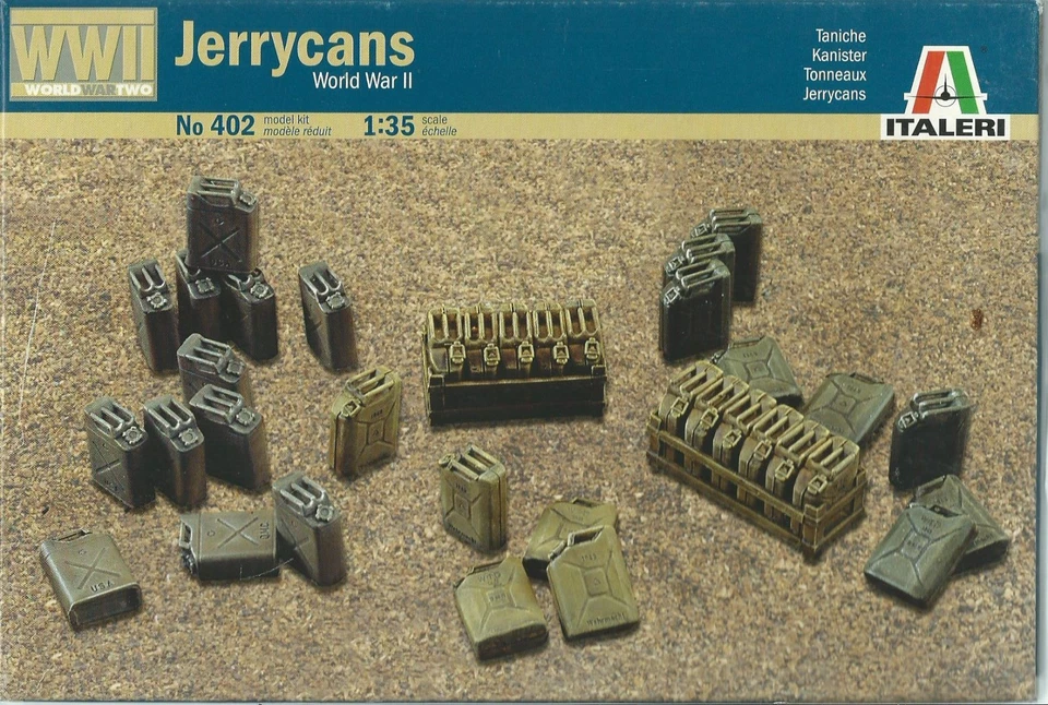 ITALERI 1:35 WORLD WAR II ACCESSORI JERRYCANS  TANICHE  ART 402 - Immagine 1 di 1