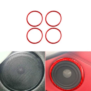 Pegatina de cubierta circular de altavoz de fibra de carbono roja para BMW Serie 3 F30 2019 - Imagen 1 de 8