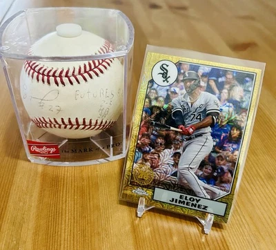 🔥 Bola de beisebol ROML assinada por Eloy Jimenez autenticada com estojo, cartão Sox - Imagem 1 de 4