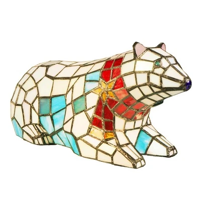 Lámpara de Mesa Estilo Tiffany Colección Navidad Oso Polar Lámparas Vidrieras,... Foto 1 de 4
