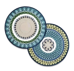 8 Stück Villeroy & Boch Casale Blau Baumwollstoff Rund Wende Tischsets - Bild 1 von 7