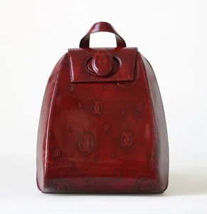 Vintage Cartier Happy Birthday Bordeaux Rucksack Tasche Leder Frankreich - Bild 1 von 9